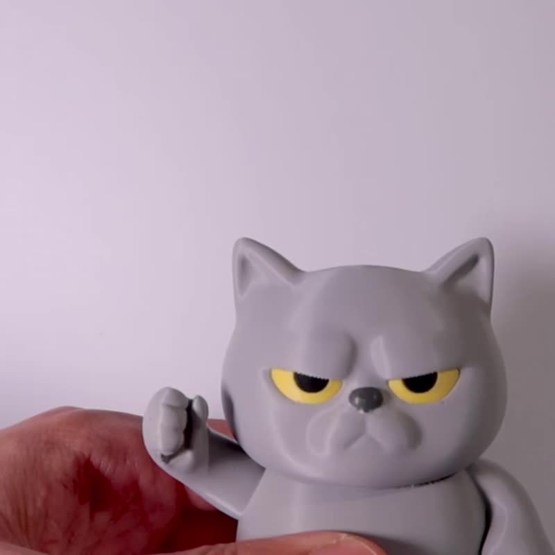 午餐猫咪，吃饭猫猫，办公室摆设  - 模型/摆设/摆饰/手办/3D 打印 - 玩偶/公仔 - 塑料 灰色