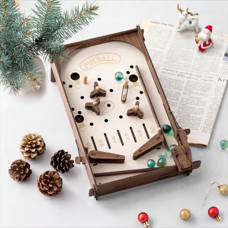 【 DIY 手作】趣味弹珠台 圣诞礼物 儿童玩具 复古童玩 - 木工/竹艺/纸艺 - 木头 