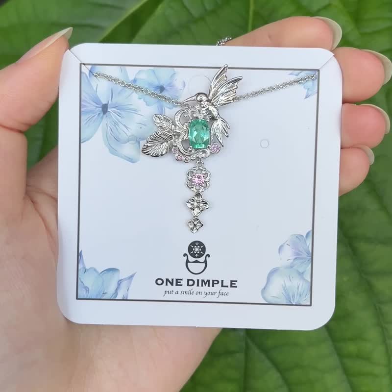 湖光花景 Only One 系列 磷灰石项链 925 银镀白 k - 项链 - 纯银 银色