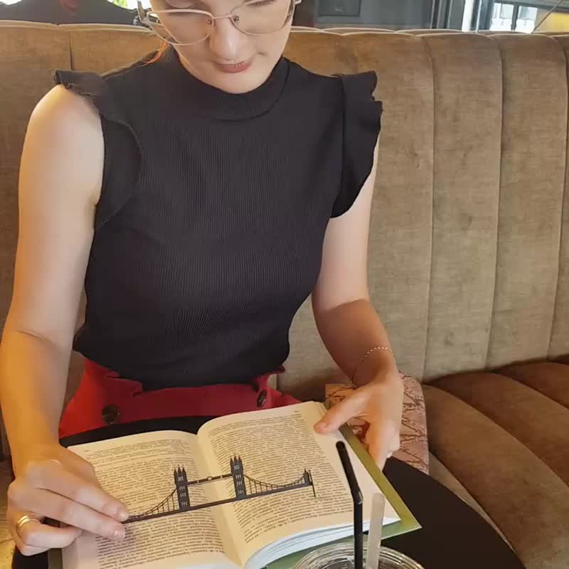 黑色伦敦桥金属书签，献给伦敦爱好者的精致书本小物。 - 书签 - 其他金属 黑色