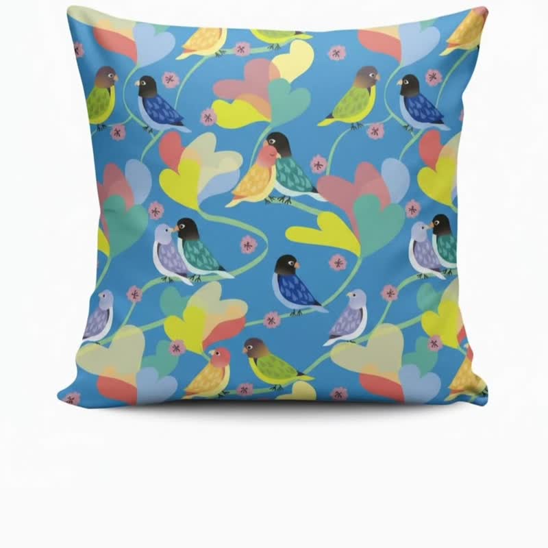 ChuChuLove 抱枕 40 X 40 印花 / 爱情丛林鸟 - 枕头/抱枕 - 聚酯纤维 