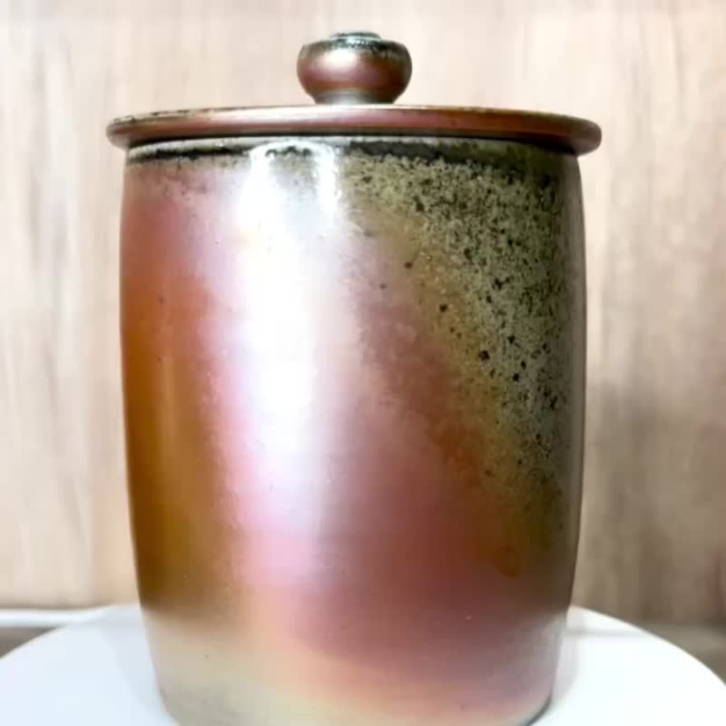 柴烧落灰马克杯含盖 - 咖啡杯/马克杯 - 陶 