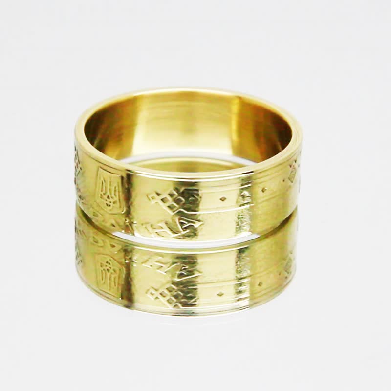 Ukraine Coin Ring 1 Hryvnia 2004-2018 Ukrainian Jewelry Ukrainian Necklace - 戒指 - 其他金属 