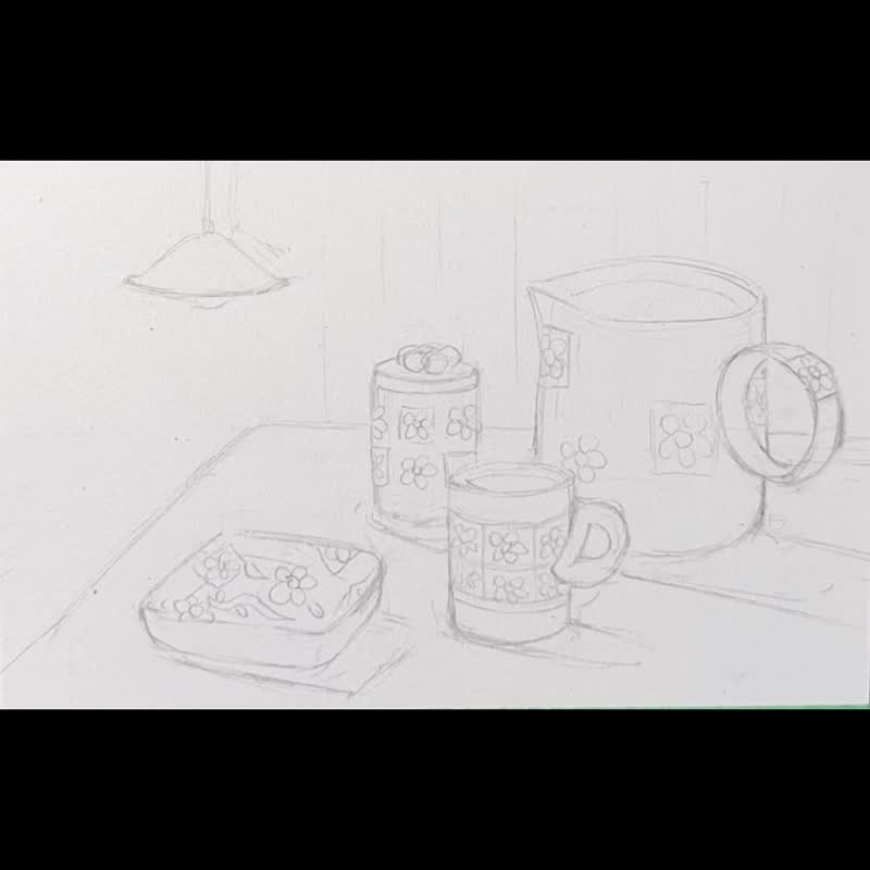 经典黑白小花茶杯 - 茶具/茶杯 - 瓷 黑色