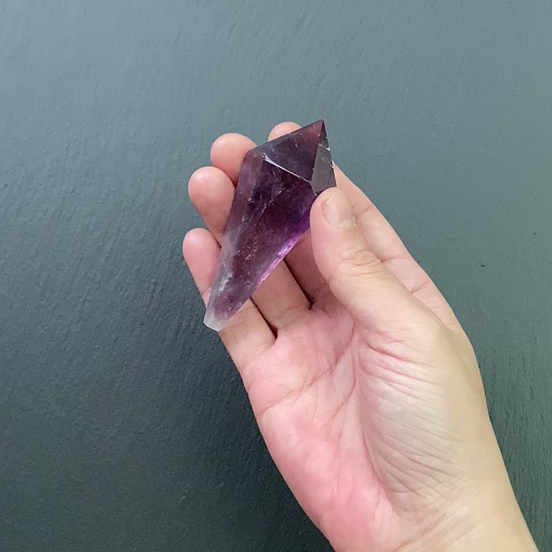 彩虹紫晶权杖水晶  开运增智慧 风水小物 入厝送礼  快速出货 - 摆饰 - 水晶 紫色