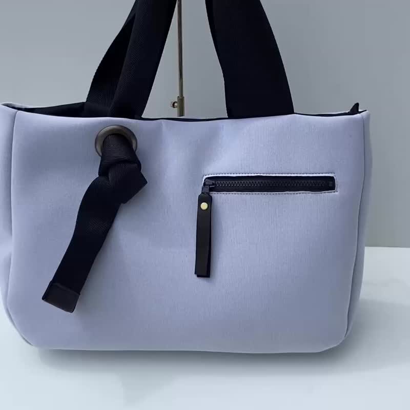 Neoprene Material Functional Tote Black - 手提包/手提袋 - 其他材质 黑色