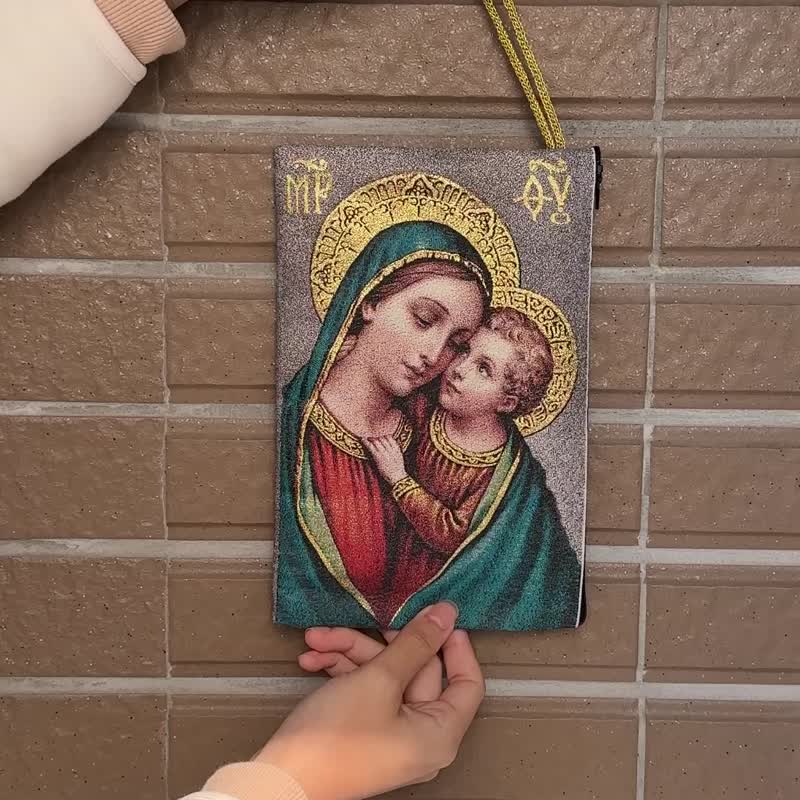 天主教手机套 23*15 cm 圣母与圣婴玫瑰念珠袋 挂毯编织包1781622 - 化妆包/杂物包 - 其他材质 多色