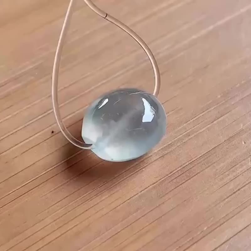冰种翡翠天然翡翠A玉吊坠颈链 • 高冰种翡翠路路通 - 项链 - 玉石 