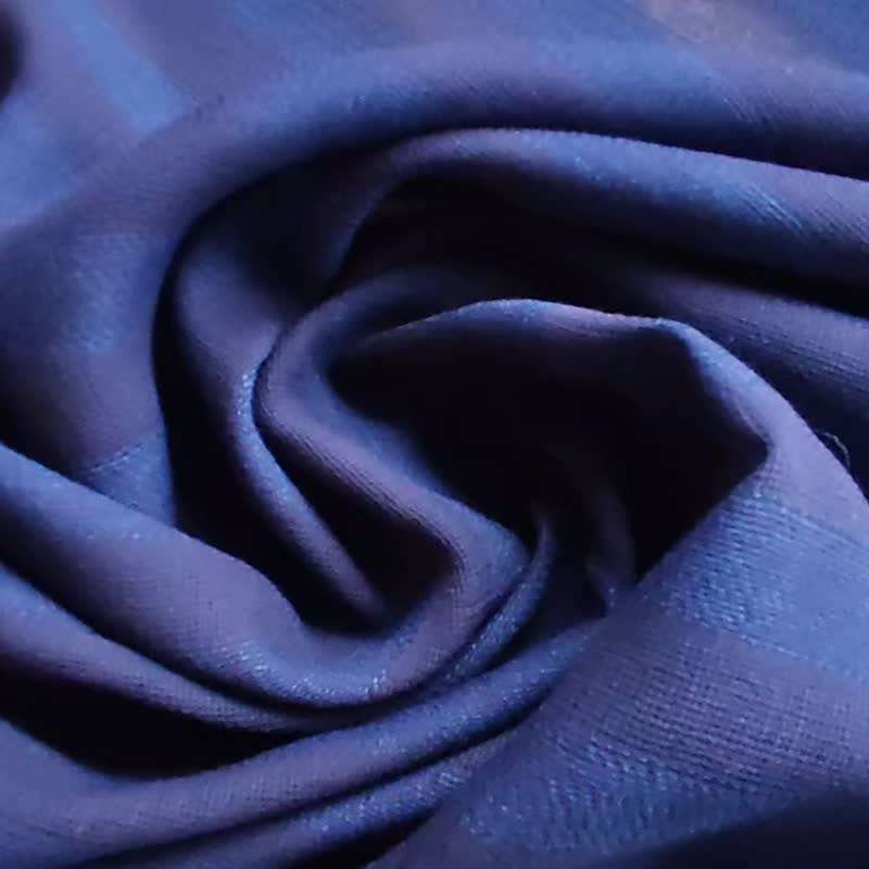 Indigo 靛蓝 条纹 强捻 雪纺纱 - 编织/刺绣/羊毛毡/裁缝 - 棉．麻 蓝色