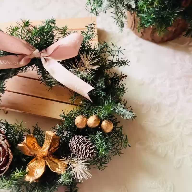 迷你圣诞小花圈 - 干燥花/捧花 - 植物．花 绿色