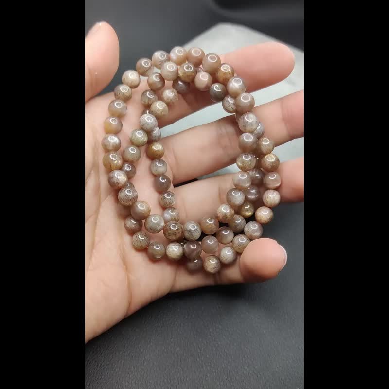 【订制品】黑金骨干 黑金太阳石 Sun Stone 9-12mm 手串 手链 - 手链/手环 - 水晶 