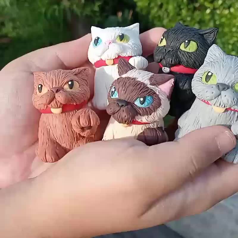 精油吸入器，泰国招财猫造型，手工捏制黏土。 - 摆饰 - 其他材质 多色