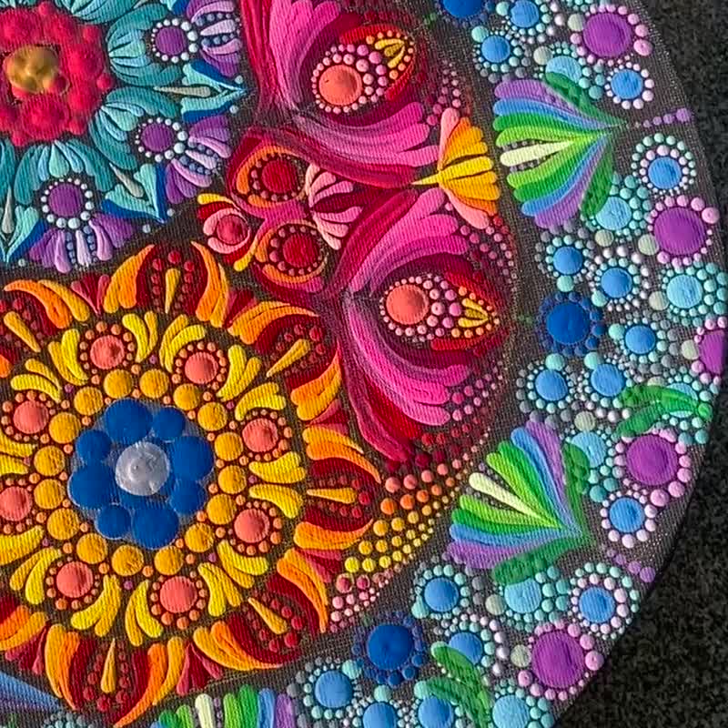 阴阳之舞 能量曼陀罗画 风水画 手绘订制 灵魂约定 五行圆满 - 海报/装饰画/版画 - 棉．麻 