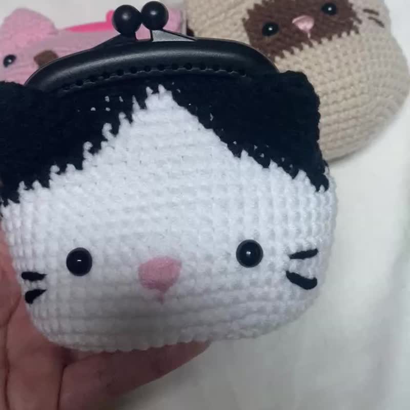Cat-patterned pick-pocket bag measures 3.5 inches. - 皮夹/钱包 - 其他材质 