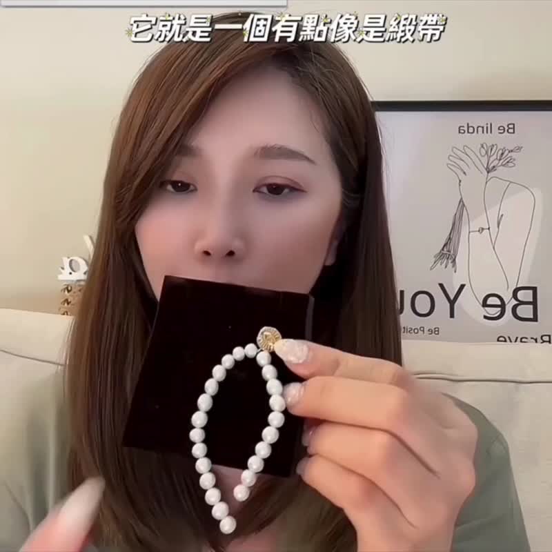 贝珠曲线耳钉  珍珠 | 纯银 | 包邮 | Belinda轻珠宝 - 耳环/耳夹 - 珍珠 金色