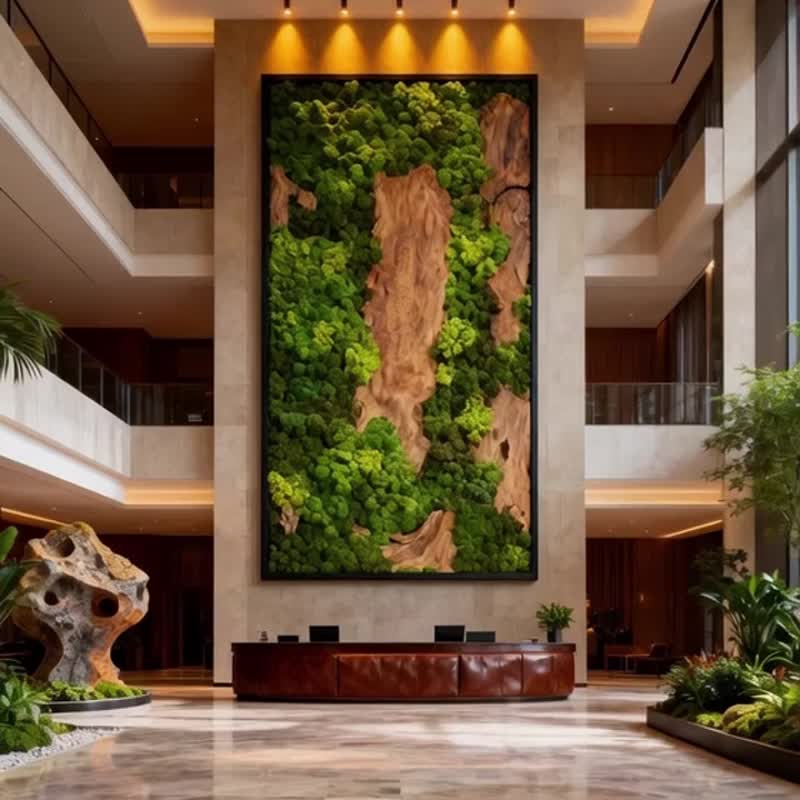 原木永生苔装饰画 / 自由组合挂画 / 室内装饰 / 商业空间 - 摆饰 - 木头 