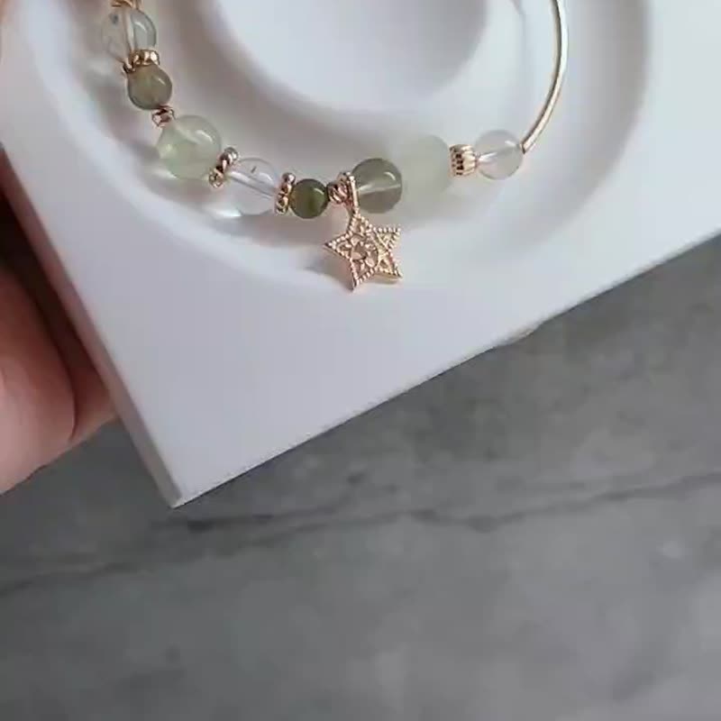 现货 绿意晨星-手作水晶手链设计 追求内心平衡 招财 增强自信心 - 手链/手环 - 水晶 绿色