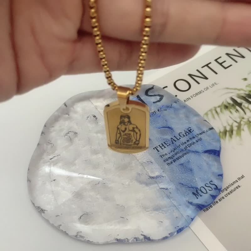 客制宠物亲人肖像军牌男款项链 纪念礼品 镭射雕刻 高CP值不掉色 - 项链 - 不锈钢 