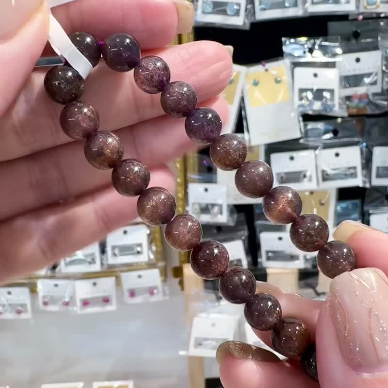 精品璀璨血滴堇青石 7.5-7.8mm15.39g带彩麟光守财增加人缘开发 - 手链/手环 - 水晶 紫色