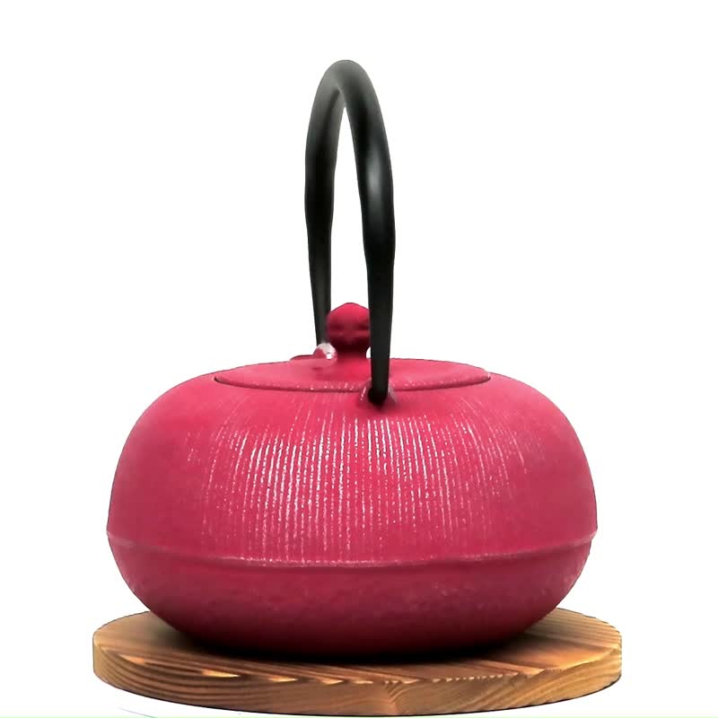 南部铁器 茶壶 平丸千筋 0.7L 银粉红色 日本制 - 茶具/茶杯 - 其他金属 粉红色