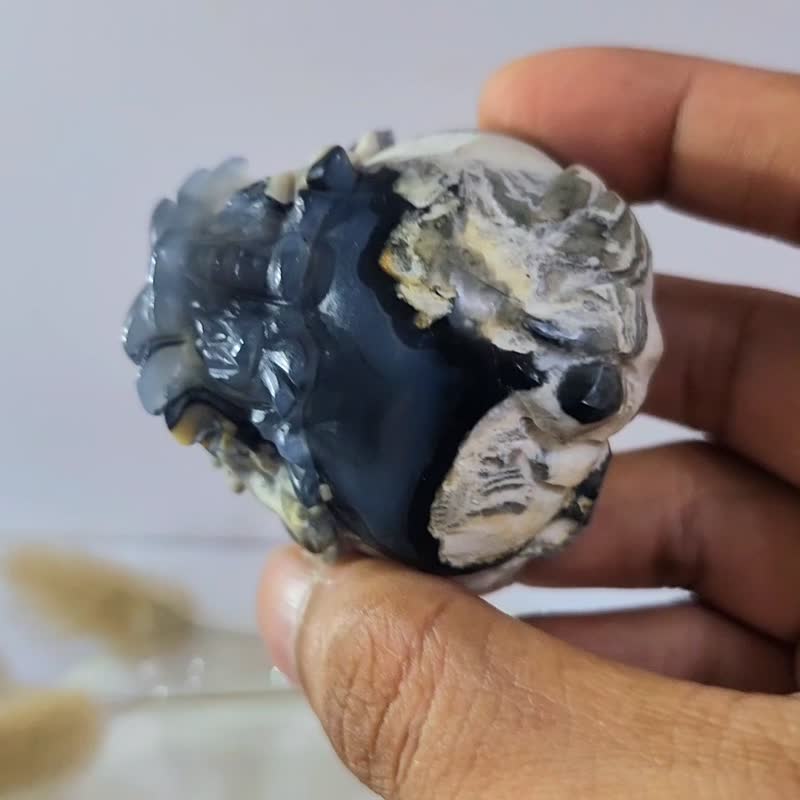 火山玛瑙龙龟/有萤光反应 - 摆饰 - 水晶 灰色