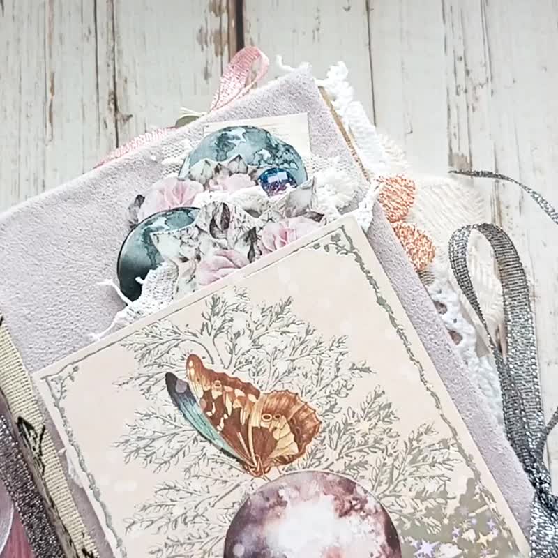 Sparkle Moon日记本手工银河魔法蝴蝶笔记本天体农历 - 笔记本/手帐 - 纸 紫色