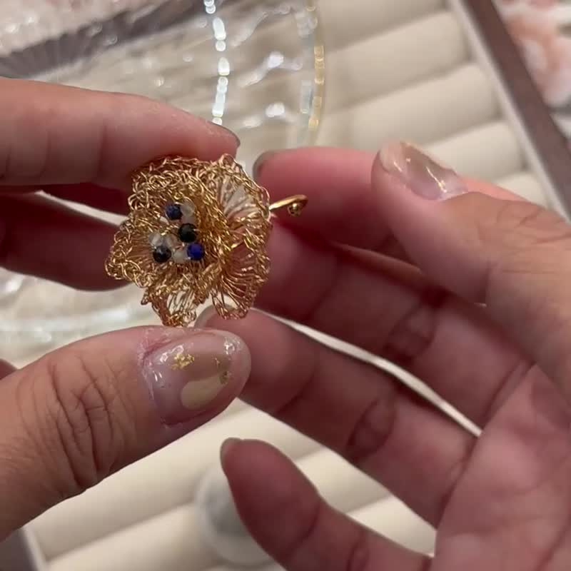 【金属编织】重花戒指-可调整戒围 - 戒指 - 贵金属 