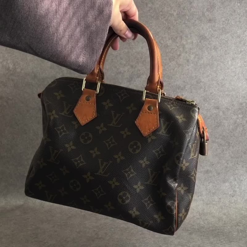 【 日本直送 名牌中古包 】LOUIS VUITTON Monogram 手提包 棕色 PVC 皮革 Speedy 25 迷你波士顿包 pg4nya - 手提包/手提袋 - 防水材质 咖啡色