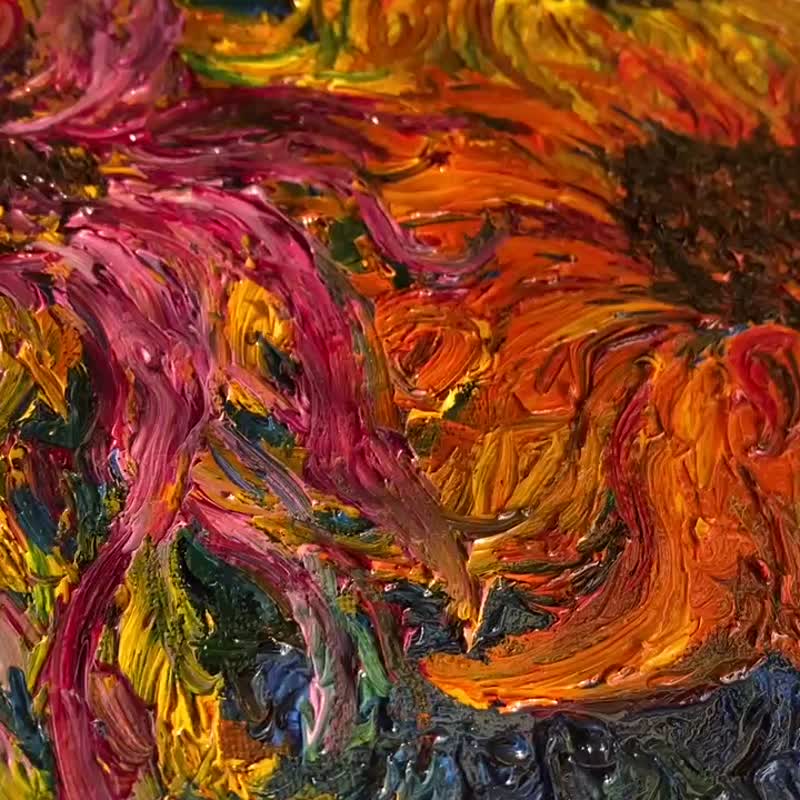 Oil Painting Sunflower 花卉油画 向日葵 Original Artwork 油畫 - 海报/装饰画/版画 - 亚麻 