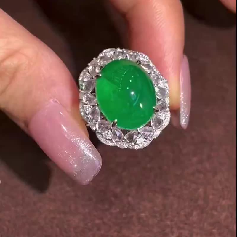 素面祖母绿戒指  11.1克拉 - 戒指 - 宝石 