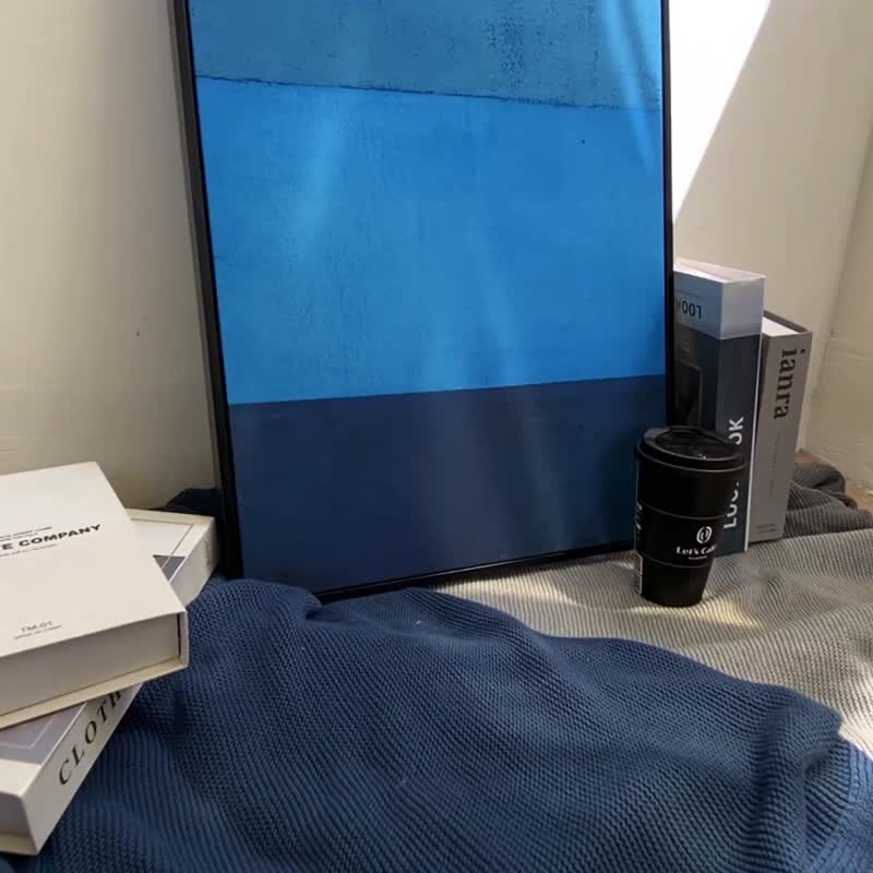 抽象画 • 海天一线 -蓝色挂画/抽象画/室内装潢/送礼/玄关挂画 - 海报/装饰画/版画 - 其他材质 多色