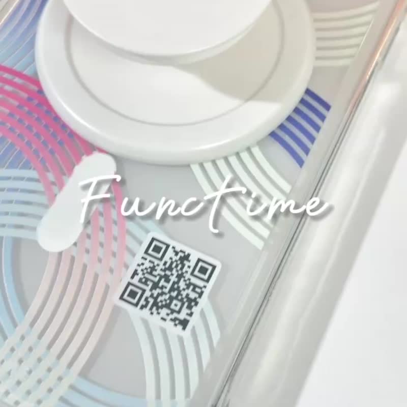 【Functime】定制化 圆弧渐层载具QR码 手机壳 - 手机壳/手机套 - 塑料 透明
