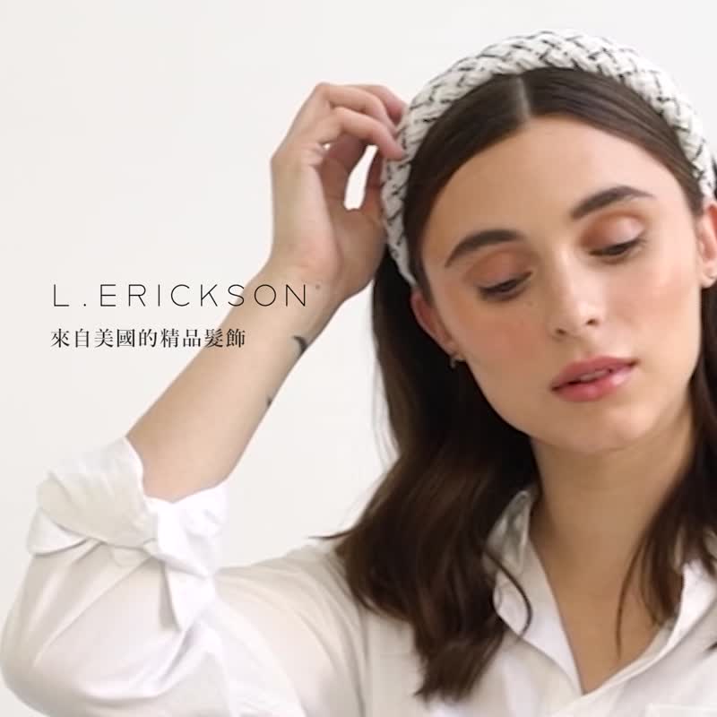 【L. ERICKSON 官方旗舰】 经典斜纹格厚髪箍 ||棕色 / 橘色|| - 发带/发箍 - 其他材质 橘色