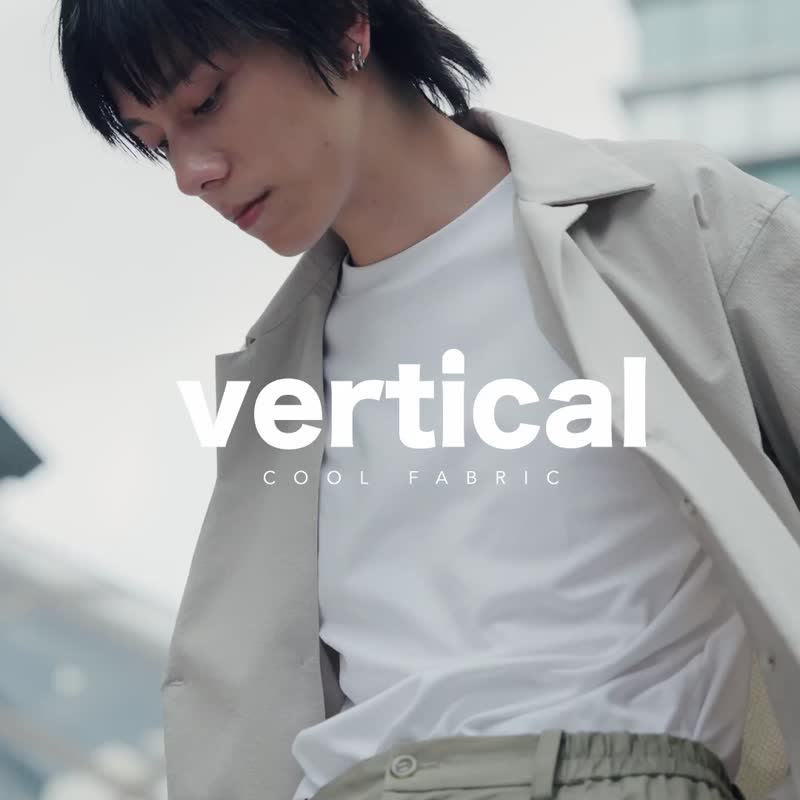 vertical-不对称古巴领衬衫 - 男装衬衫 - 尼龙 白色