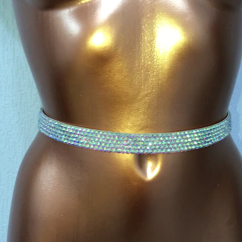 水钻腰带舞厅腰带舞蹈腰带舞厅配饰舞蹈腰带 - 皮带/腰带 - 玻璃 