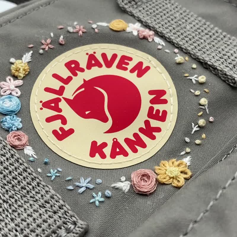 elle定制刺绣::Kanken刺绣订制:: Kanken Sling 粉漾春日 - 后背包/双肩包 - 防水材质 粉红色