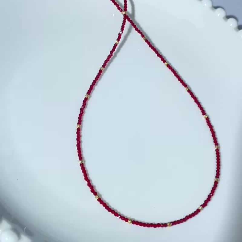 吉祥 尖晶石 设计感 华丽 项链/毛衣链 - 项链 - 珍珠 红色