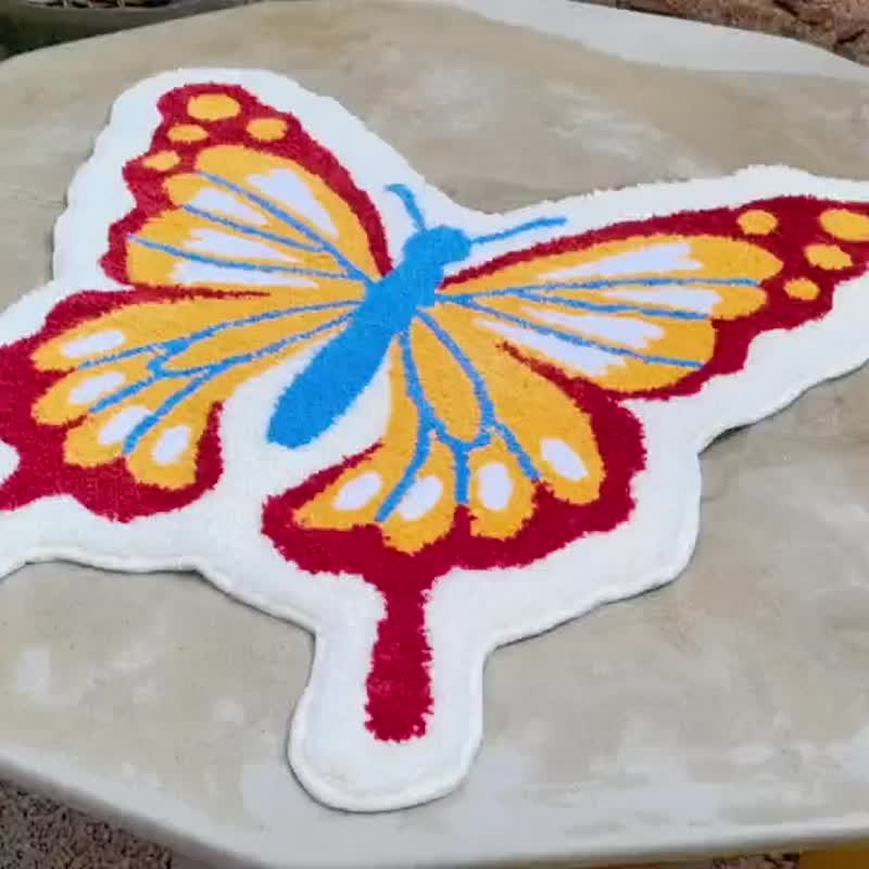 ARTISPACE蝴蝶植绒地垫浴室吸水防滑垫/客厅卧室装饰毯 - 地垫/地毯 - 其他材质 多色