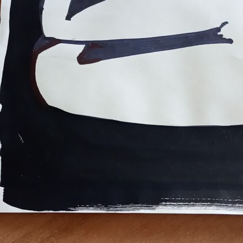 坐着的裸体素描 |黑白立体派艺术印刷品|现代抽象艺术品 - 海报/装饰画/版画 - 纸 白色