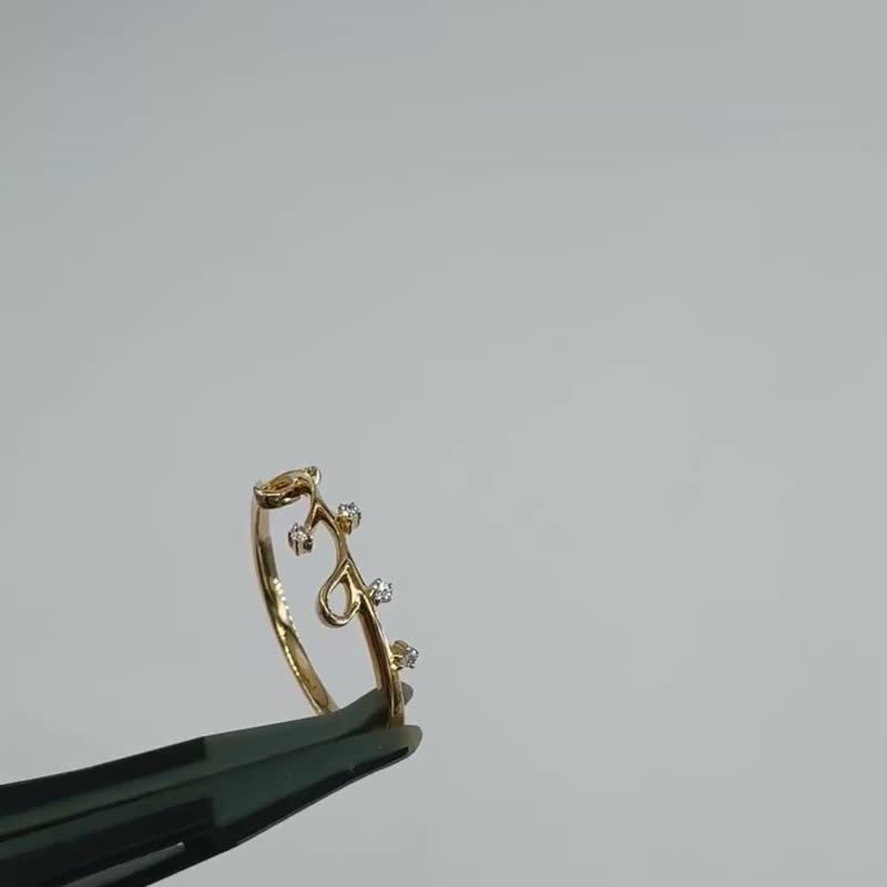 藤蔓上的音符18K钻戒 - 戒指 - 贵金属 