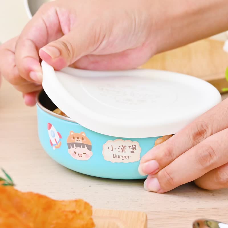 定制化缤纷三色碗 浪漫鲜花店【自然卷女孩】 - 便当盒/饭盒 - 不锈钢 透明