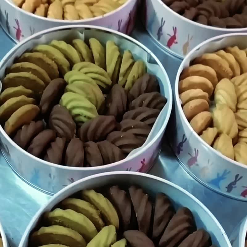 快速出货-曲奇饼干  圆铁盒手工饼干  交换礼物/生日礼物/礼盒 - 手工饼干 - 新鲜食材 
