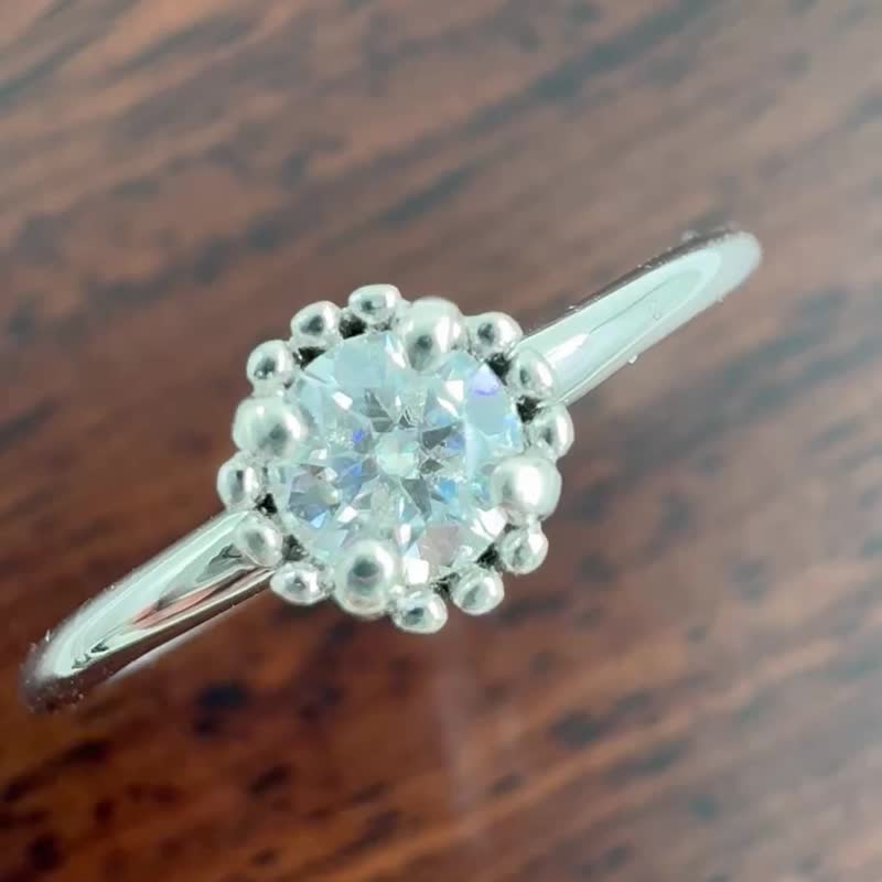 静谧星光 0.25ct 莫桑钻 925银细戒 - 戒指 - 银 