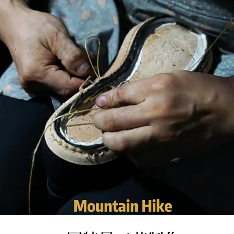 Mountain hike 固特异低帮防水徒步户外鞋真皮登山鞋 - 男款休闲鞋 - 其他材质 咖啡色