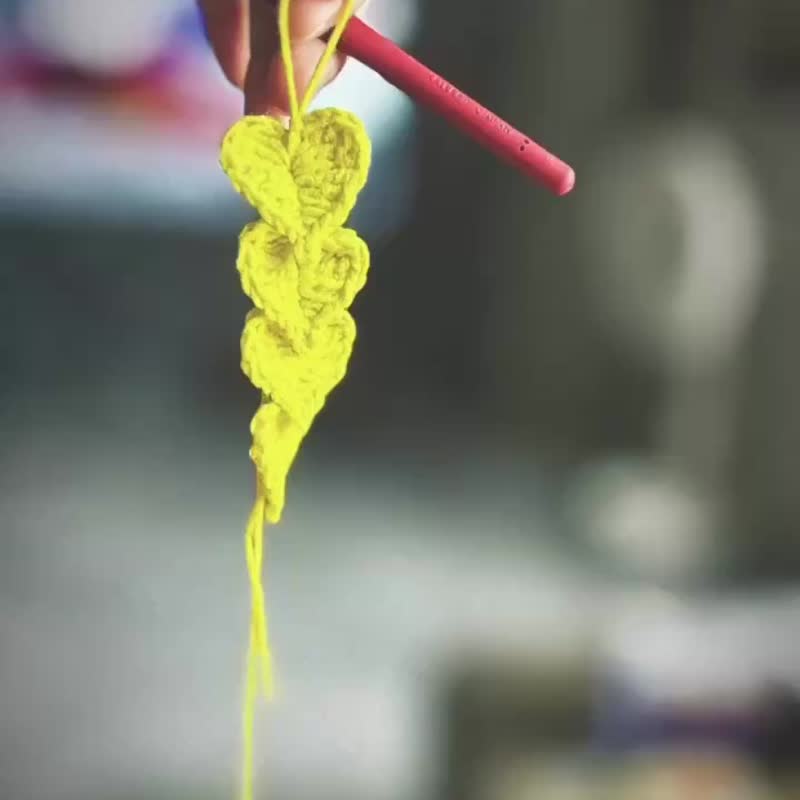 梨子设计单品 心连心 手工钩织手环 手链 手腕装饰 个人时尚风格 - 手链/手环 - 棉 黄色