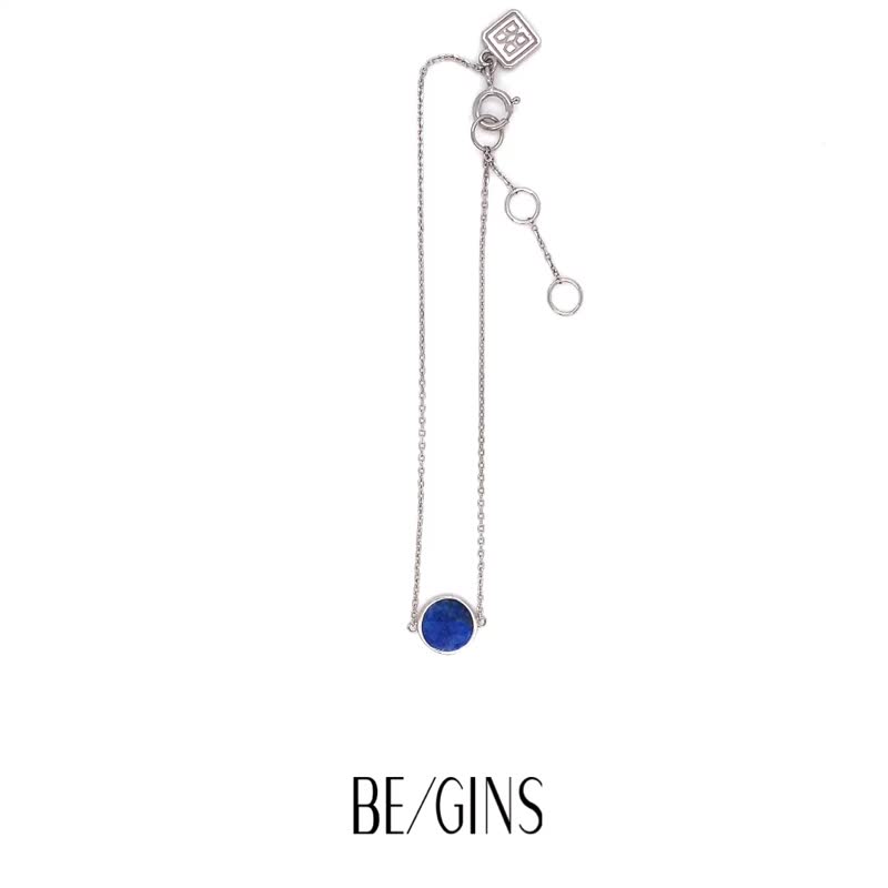 ROCA MINI 圆形青金石手链_白色 - 手链/手环 - 纯银 蓝色