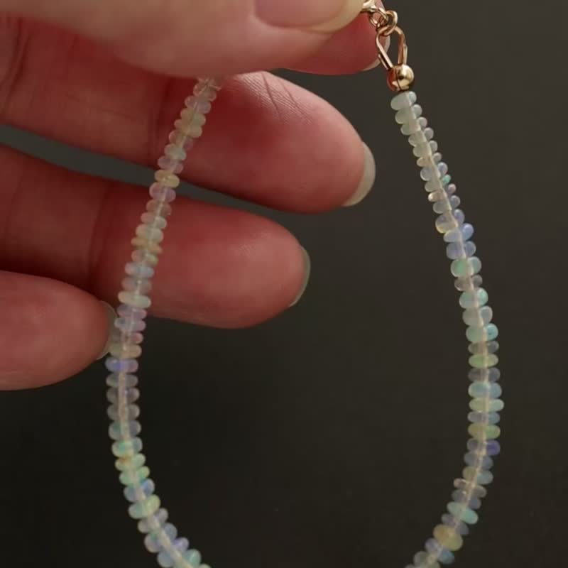 蛋白石 手链 14kgf 简约 优雅 透光感 - 手链/手环 - 石头 白色