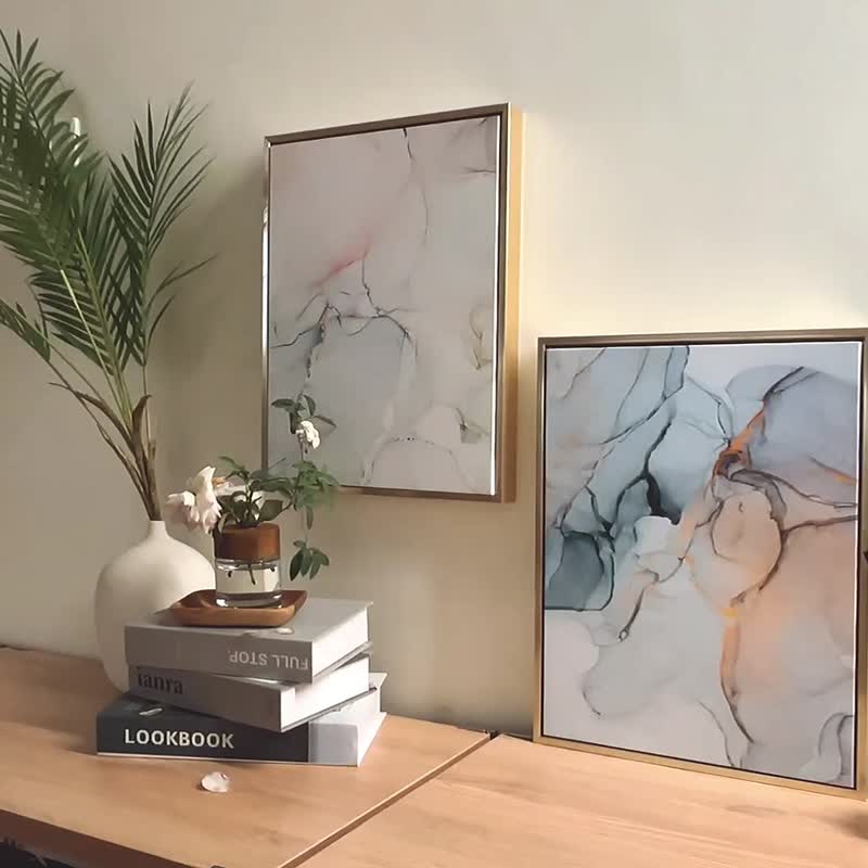 融融II-疗愈大理石感抽象画/舒压酒精画/卧室挂画/新年布置/送礼 - 海报/装饰画/版画 - 其他材质 多色