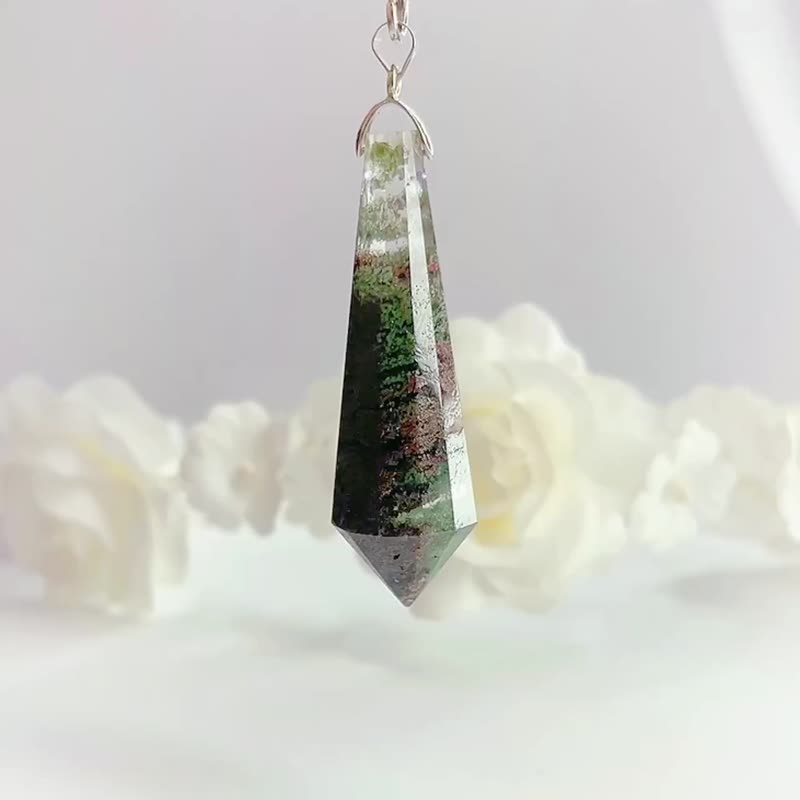 No.2 双色满景 绿幽灵 紫幽灵 水晶 项链 灵摆 水晶吊坠 彩幽灵 - 项链 - 水晶 多色