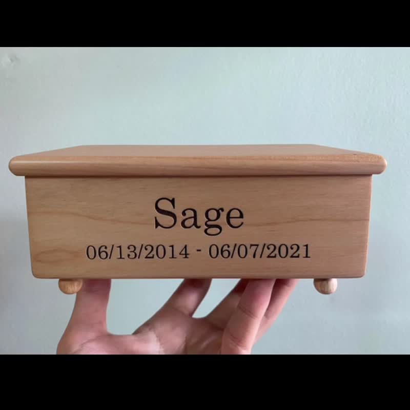 兔子 兔子骨灰盒 骨灰骨灰盒雕刻 纪念兔子定制骨灰盒 - 其他 - 木头 金色